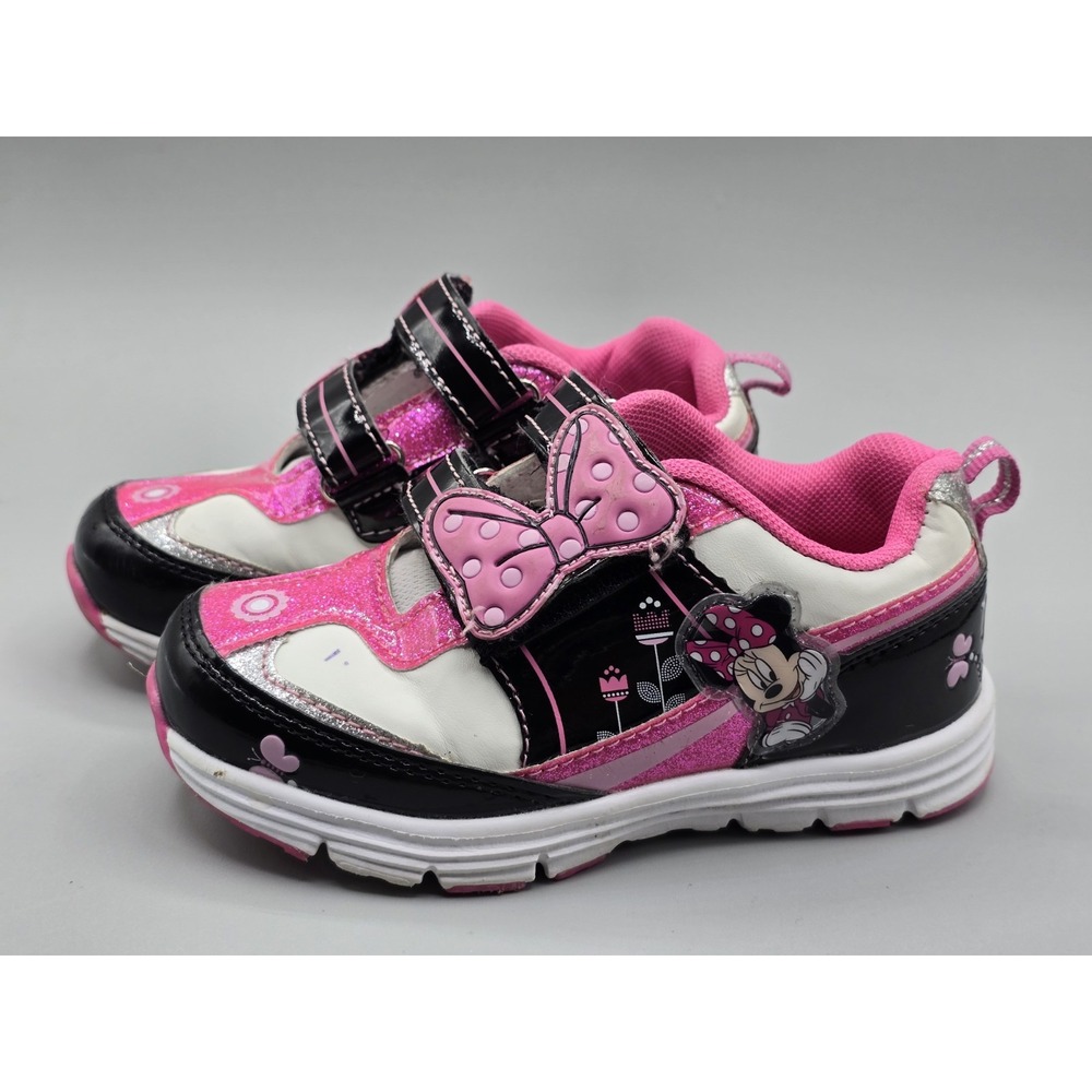 Disney Minnie Mouse Sneakers For‎ Girls "Pink & Black" Size 10  CUTE!!